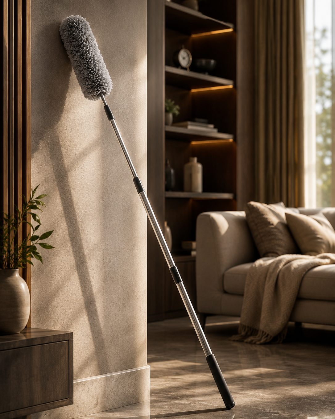 Microfiber Duster – 100-Inch Extendable Handle | Velvet Wipe
