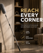 Microfiber Duster – 100-Inch Extendable Handle | Velvet Wipe